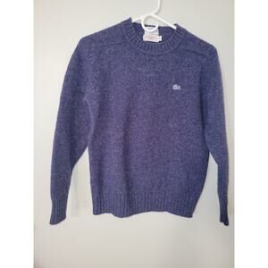Izod Lacoste Crew Neck Sweater Boys 18 Croc Vintage Classic Virgin Wool Vintage